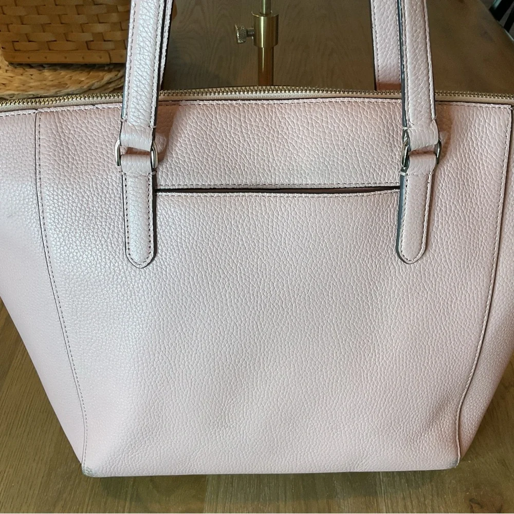 Kate Spade Sienne Logo Large Pink Zip Leather Tote